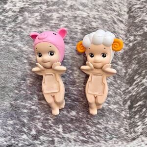 Pig+Sheep Sonny Angel Hipper attach me collectible mini figures 2 figures
